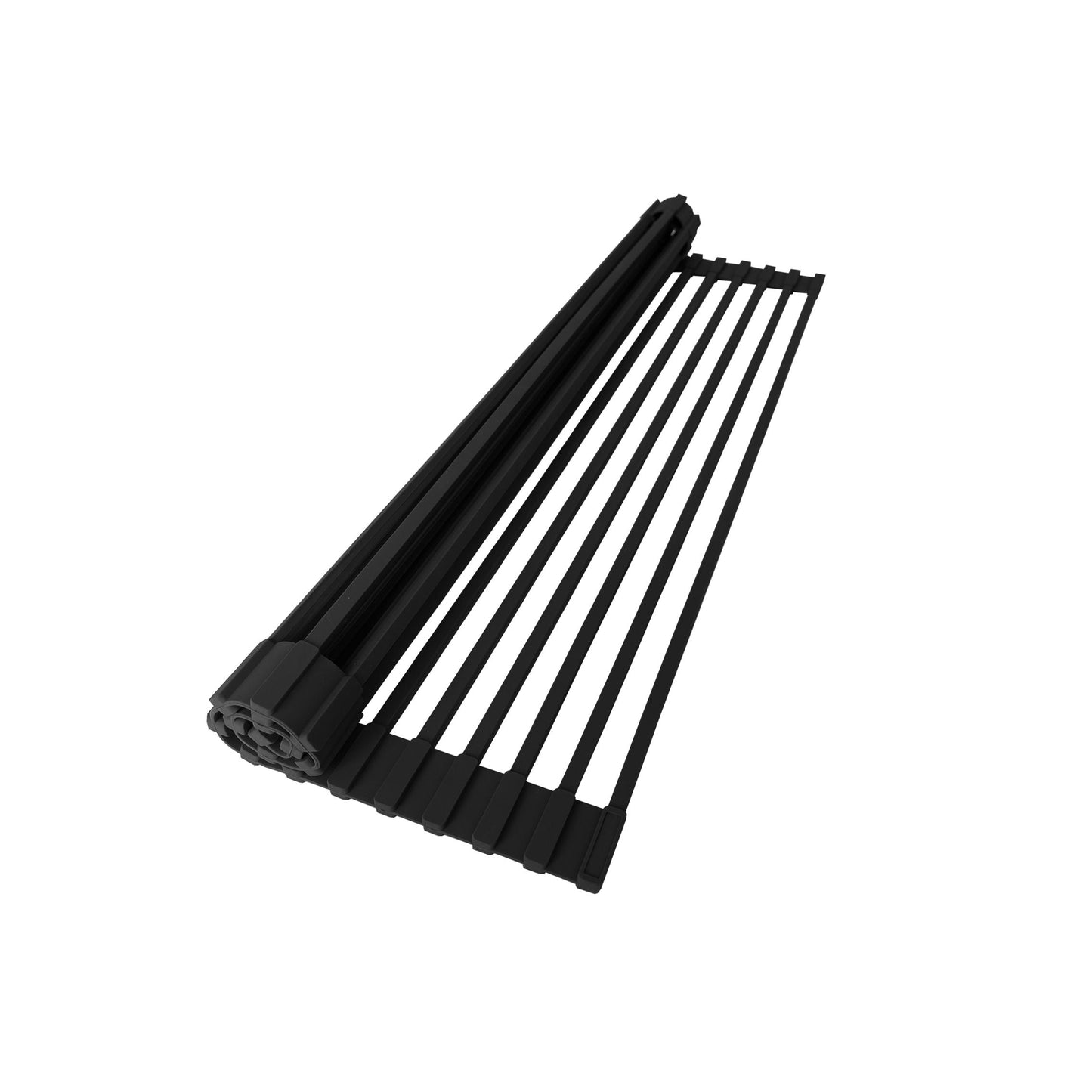 Stylish 20" Over the Sink Roll-up Drying Rack Black A-900BK