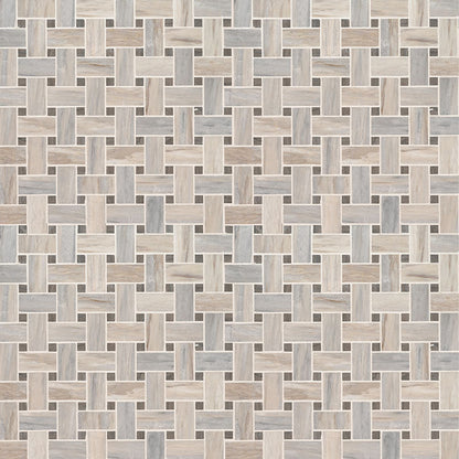MSI Backsplash and Wall Tile Angora Basketweave Polished Marble Tile