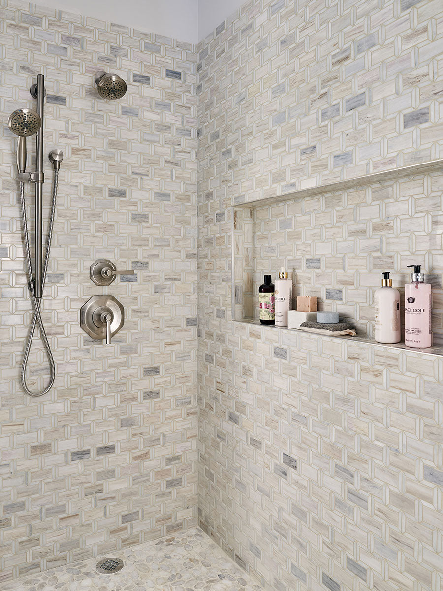 MSI Backsplash and Wall Tile Angora Framework Subway Polished 2" x 4" 12" x 12"