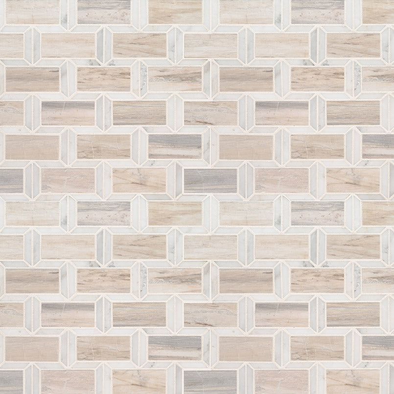 MSI Backsplash and Wall Tile Angora Framework Subway Polished 2" x 4" 12" x 12"