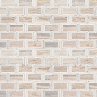 MSI Backsplash and Wall Tile Angora Framework Subway Polished 2" x 4" 12" x 12"