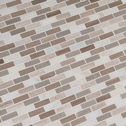 MSI Backsplash and Wall Tile Arctic Storm 0.625" x 2" Brick Pattern Marble Tile