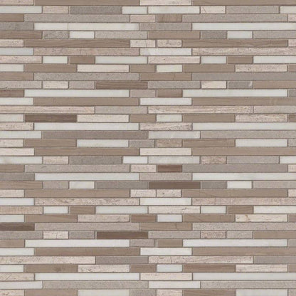 MSI Backsplash and Wall Tile Arctic Storm Interlocking Pattern Mosaic Marble Tile 12" x 12"