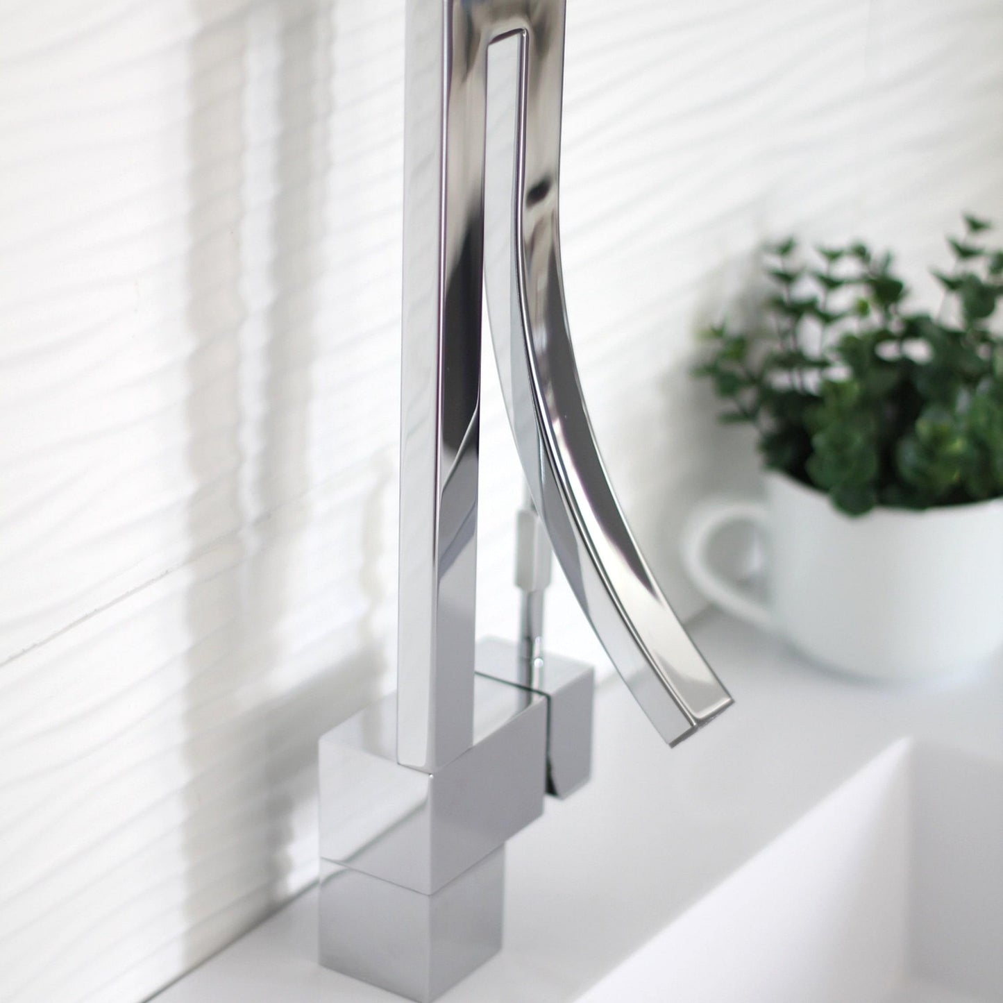 Stylish Gabriella Single Handle 14" Bathroom Faucet for Single Hole Brass Basin Mixer Tap, Polished Chrome Finish B-100C