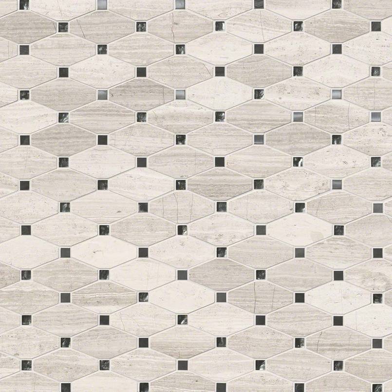 MSI Backsplash and Wall Tile Bayview Elongated Octagon Mosaic Tile 10mm 12" x 12"