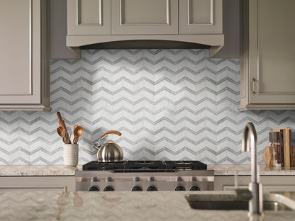 MSI Backsplash and Wall Tile Bianco Dolomite Chevron Polished Marble Tile