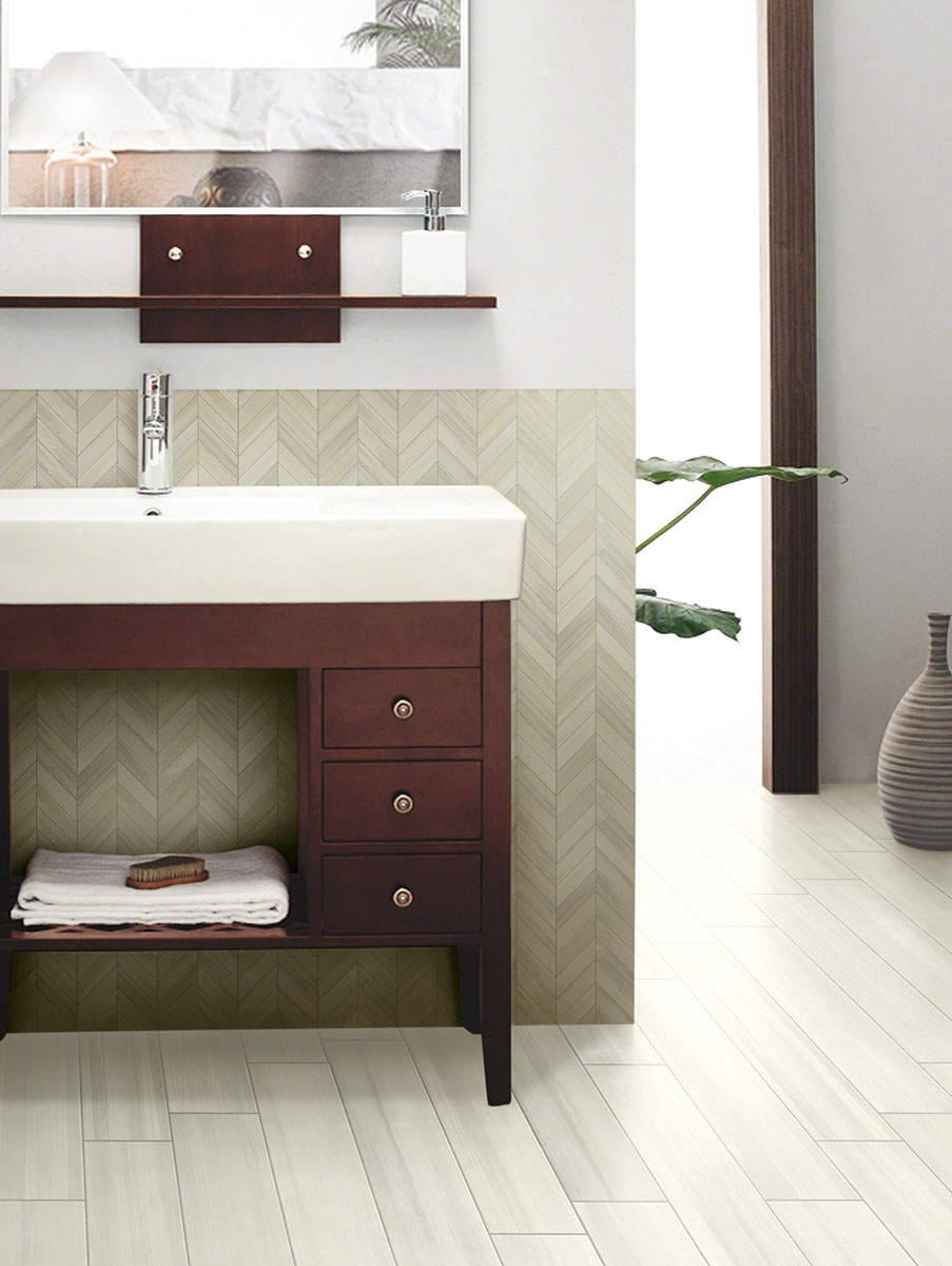 MSI Watercolor Bianco Porcelain Tile Matte 6" x 36"