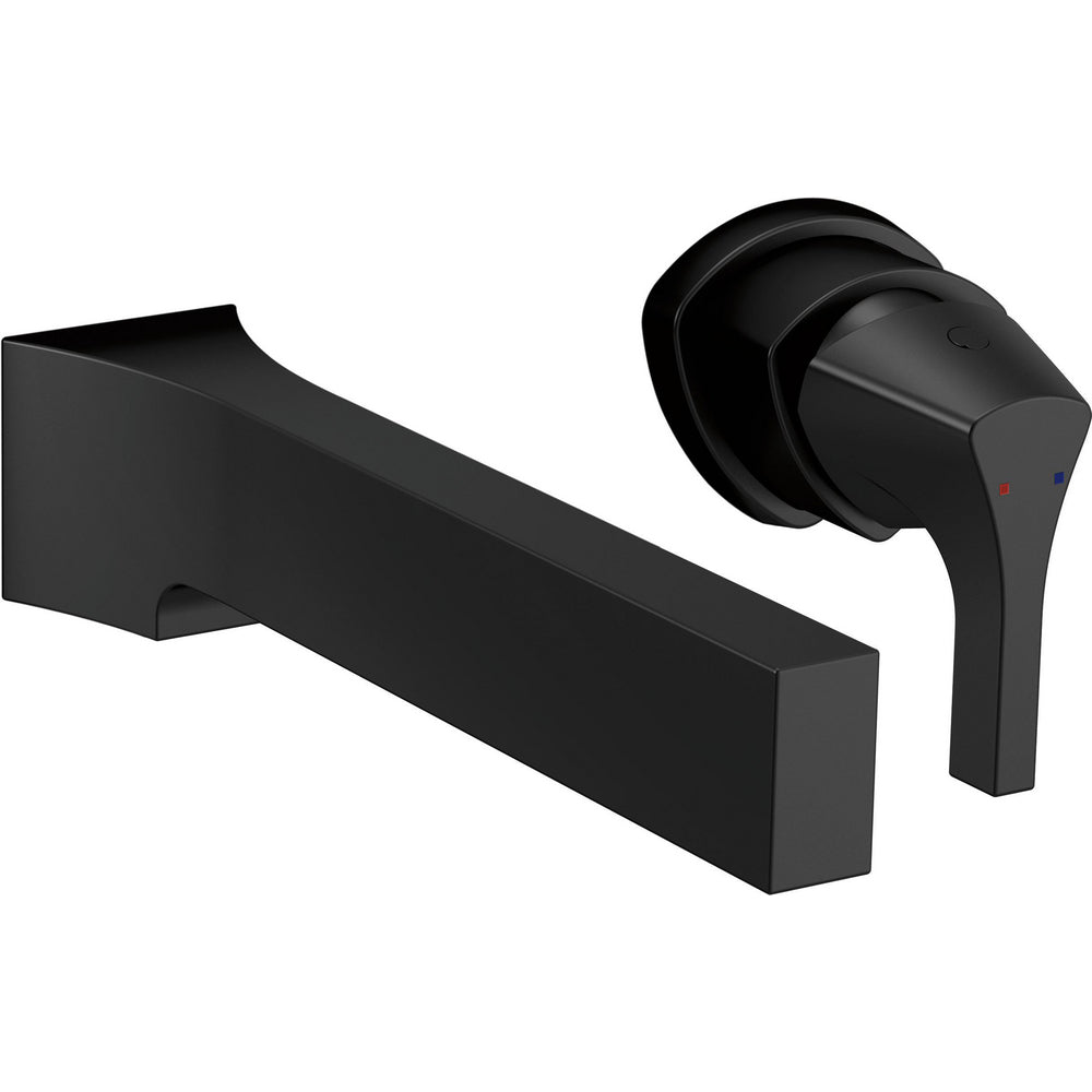 Delta ZURA Single Handle Wall Mount Bathroom Faucet Trim -Matte Black (Valve Sold Separately)