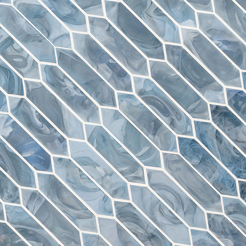 MSI Backsplash and Wall Tile Blue Shimmer Picket Glass Tile 6mm