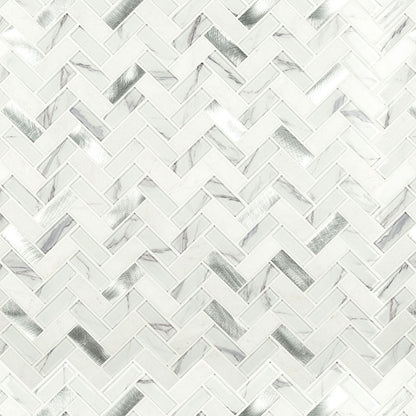 MSI Backsplash and Wall Tile Bytle Bianco Herringbone 12" x 12" 6mm