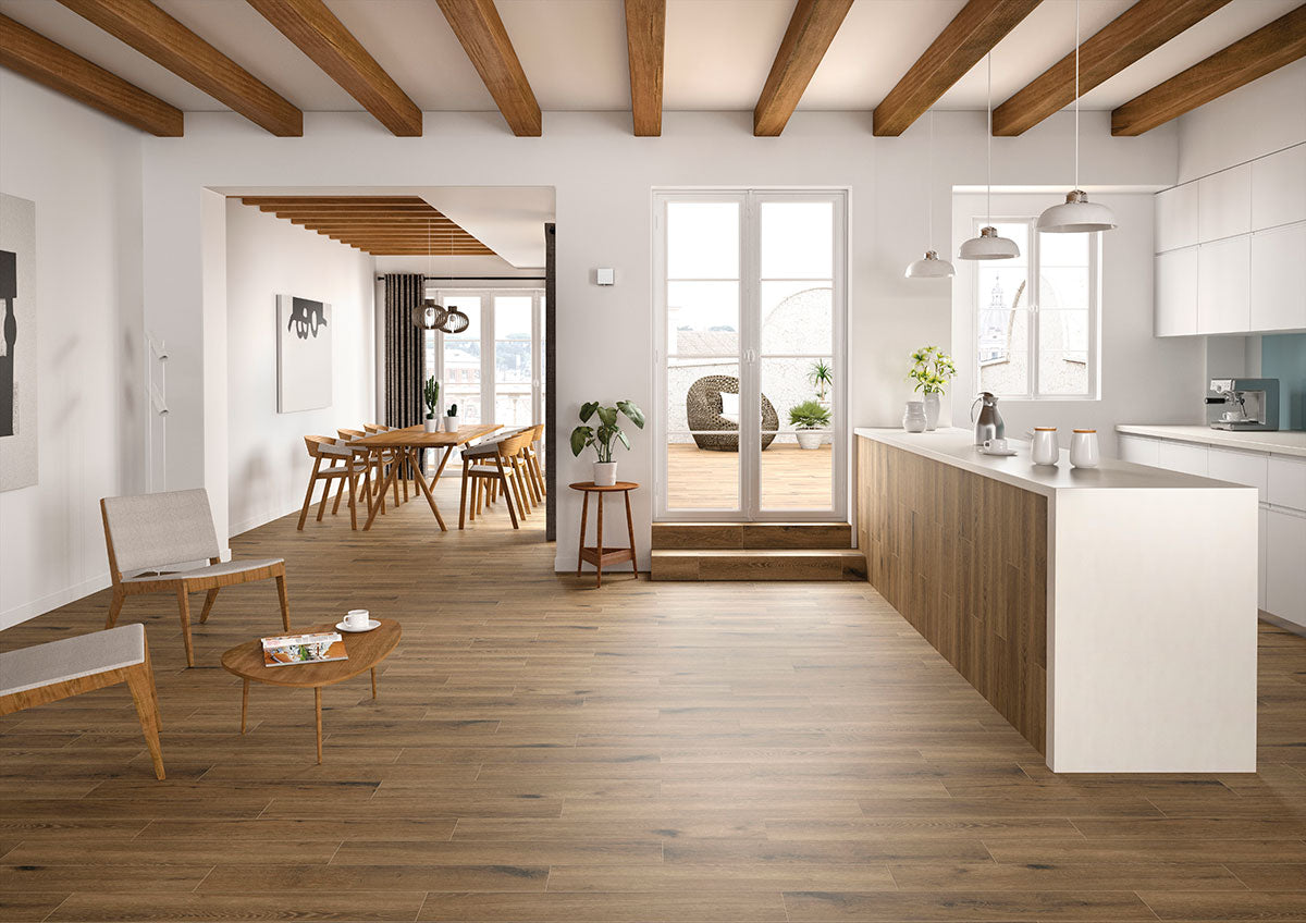 MSI Antoni Café Porcelain Wood Tile 6" x 36" Matte