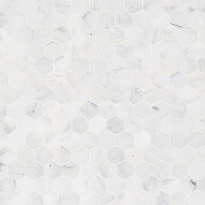 MSI Backsplash and Wall Tile Calacatta Cressa 2" Hexagon Mosaic Honed 12" x 12"
