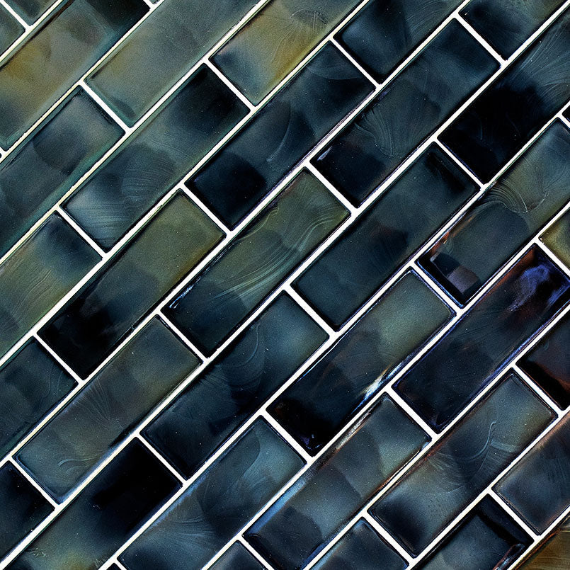 MSI Backsplash and Wall Tile Carbonita Subway Glass Tile 11.75" x 11.75"