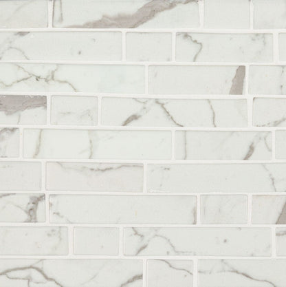 MSI Statuario Celano Interlocking 6mm Mosaic Tile 12" x 12"