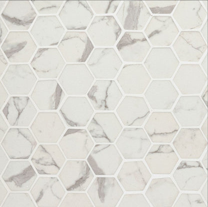 MSI Statuario Celano 2 Hexagon Glass Tile 12" x 12"