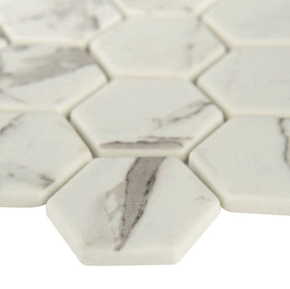 MSI Statuario Celano 2 Hexagon Glass Tile 12" x 12"