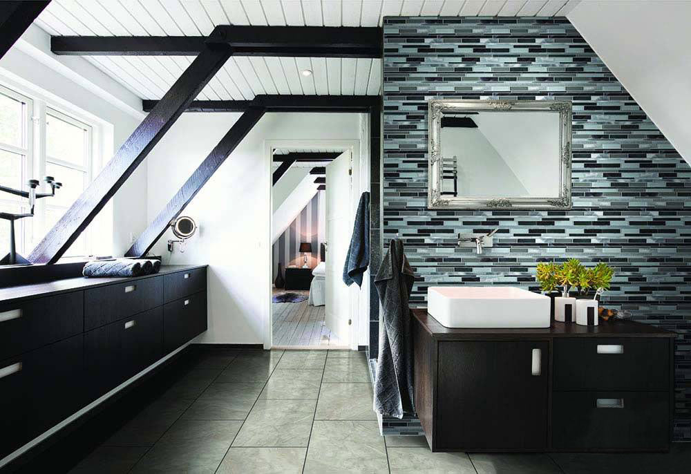 MSI Backsplash and Wall Tile Cityscape Interlocking Glass and Metal Tile 12" x 12" 8mm