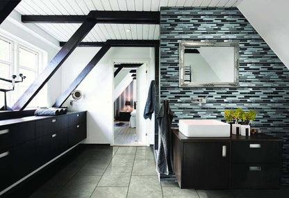 MSI Backsplash and Wall Tile Cityscape Interlocking Glass and Metal Tile 12" x 12" 8mm