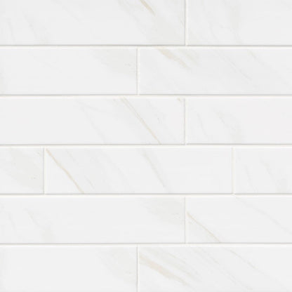 MSI Classique Calacatta Glossy Bullnose Subway Tile 4" x 16"