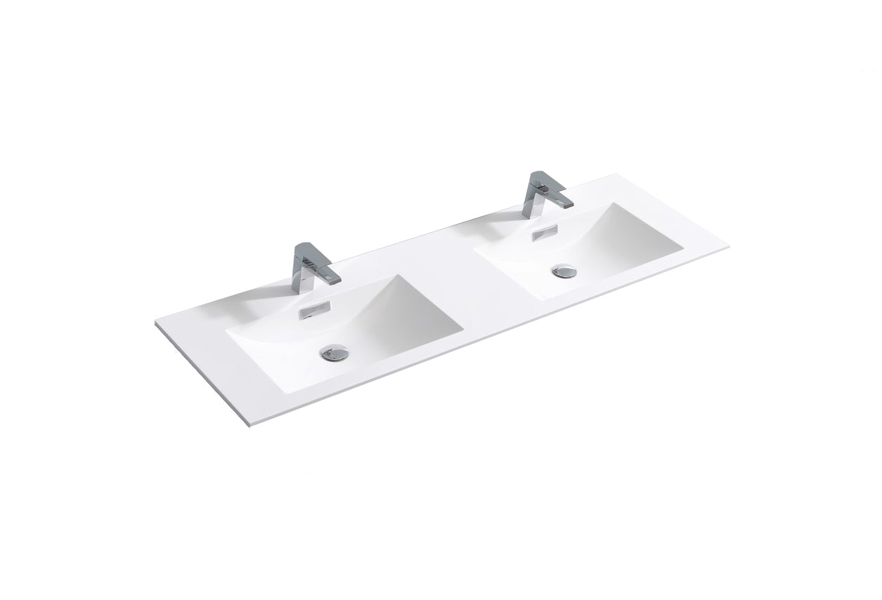 Kube Bath Sink For 60 Inch Double Sink De Lusso And Milano Bathroom Vanity