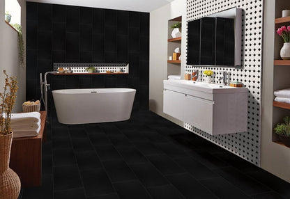 MSI Black Domino Matte Porcelain Tile 12" x 24" 10mm