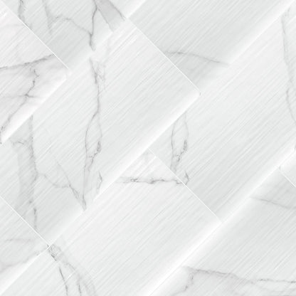 MSI Dymo Backsplash and Wall Tile Statuary Stripe White Tile Glossy 12" x 24"