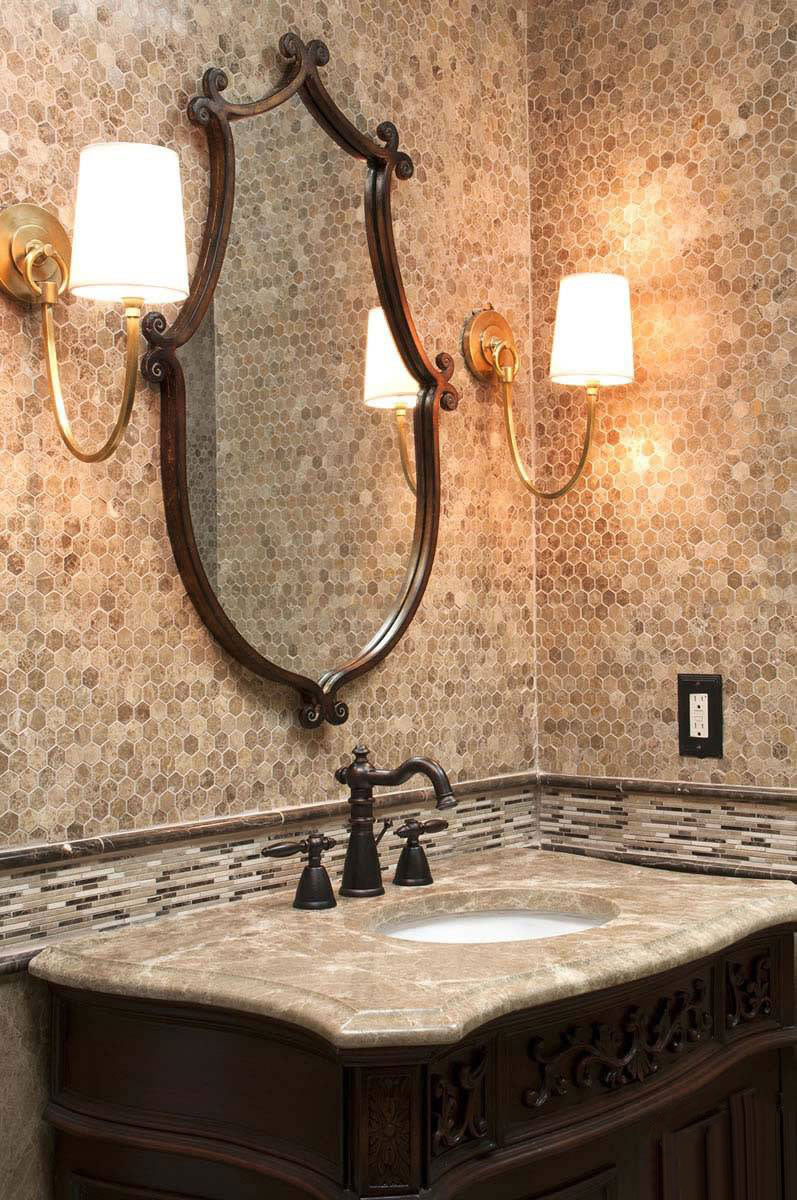 MSI Backsplash and Wall Tile Emperador Blend Bamboo Pattern Mosaic 12" x 12"