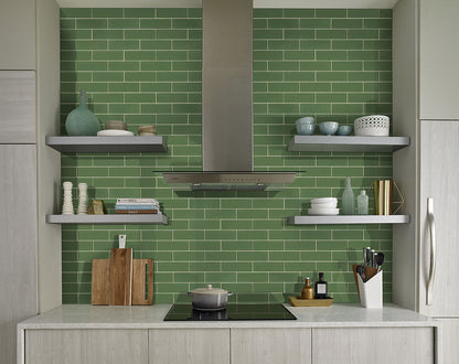 MSI Backsplash and Wall Tile Evergreen Glass Mosaic Tile 3" x 9" 8mm