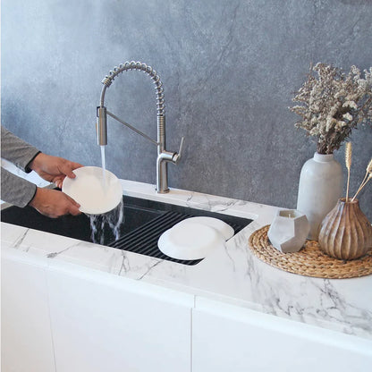 Stylish Tivoli Single Handle Pull Down Kitchen Faucet Brushed Finish K-149S