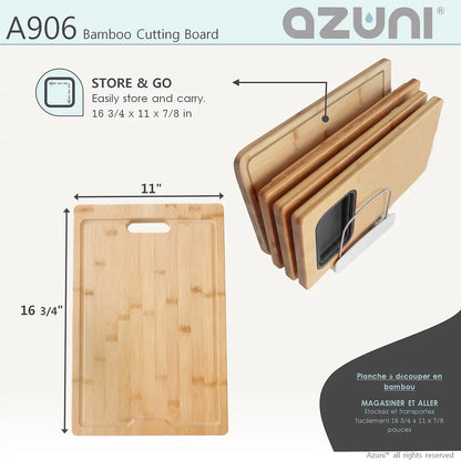 Stylish Azuni 17" Bamboo Cutting Board for Kitchen Sink A906