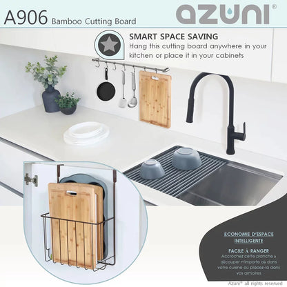 Stylish Azuni 17" Bamboo Cutting Board for Kitchen Sink A906