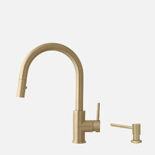 Stylish Pull Down Kitchen Faucet And Soap Dispenser