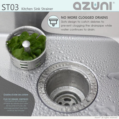 Stylish Azuni Luxury Baset Stainless Steel Kitchen Sink Strainer ST03
