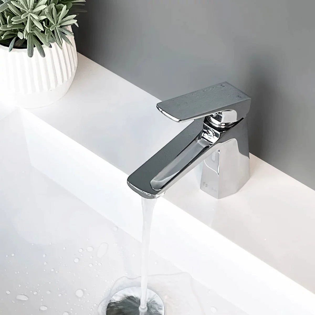 Stylish Luvia Bathroom Faucet Single Handle Chrome Polished Finish B-111C