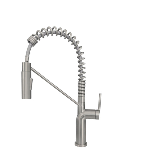 Stylish Tivoli Single Handle Pull Down Kitchen Faucet Brushed Finish K-149S