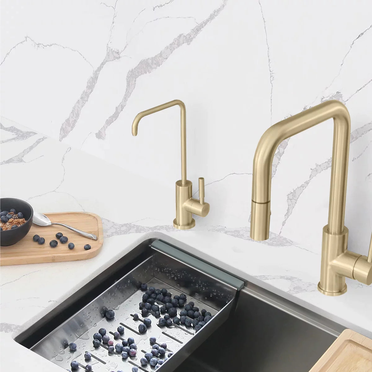 Stylish Melfi Single Handle Cold Water Tap Stainless Steel Brushed Gold Finish K-147G