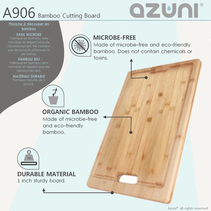 Stylish Azuni 17" Bamboo Cutting Board for Kitchen Sink A906