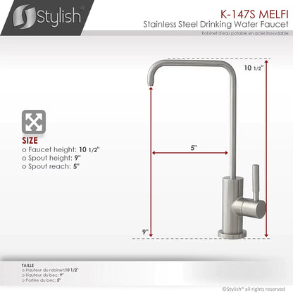 Stylish Melfi Single Handle Cold Water Tap - Stainless Steel Finish K-147S