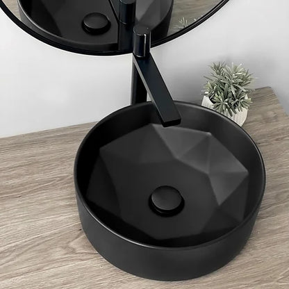 Stylish - 16 Inch Round Ceramic Vessel Bathroom Sink