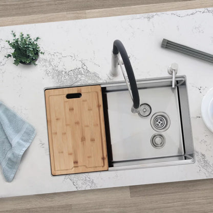 Stylish Azuni 17" Bamboo Cutting Board for Kitchen Sink A906