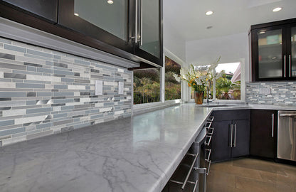 MSI Backsplash and Wall Tile Harlow Interlocking Glass Tile 8mm 12" x 12"