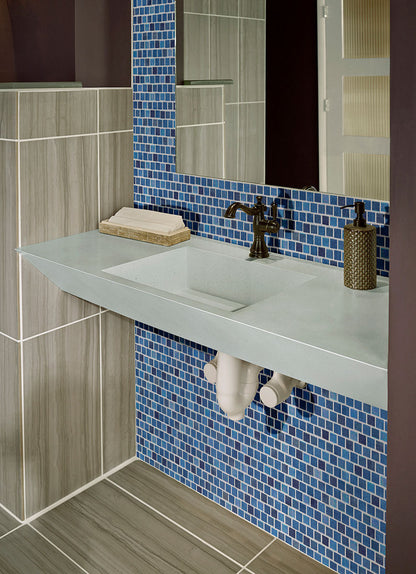 MSI Backsplash and Wall Tile Hawaiian Blue Glass Mosaic Tile 1" x 1" 4mm