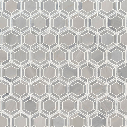 MSI Backsplash and Wall Tile Hexagono Grigio Polished Marble Tile 10mm