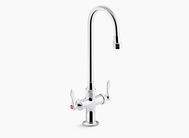 Kohler 16-5/8" Triton Bowe1.0 gpm Monoblock Gooseneck Bathroom Sink Faucet with Aerated Flow and lever handles, drain not included