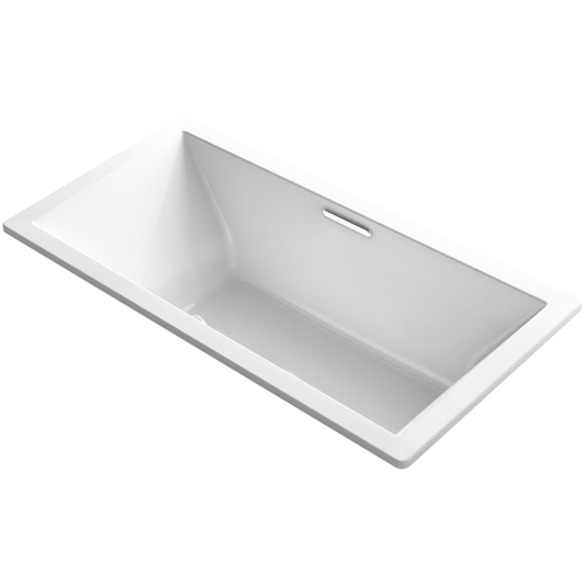 Kohler Underscore Rectangle 72" x 36" drop-in bath with Bask heated surface and center drain - White