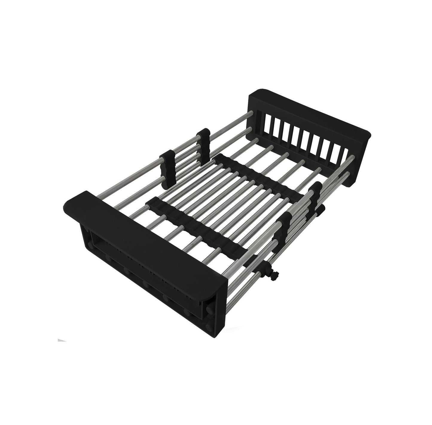 Stylish Adjustable Over the Sink Stainless Steel Dish or Vegetable Drainer Basket