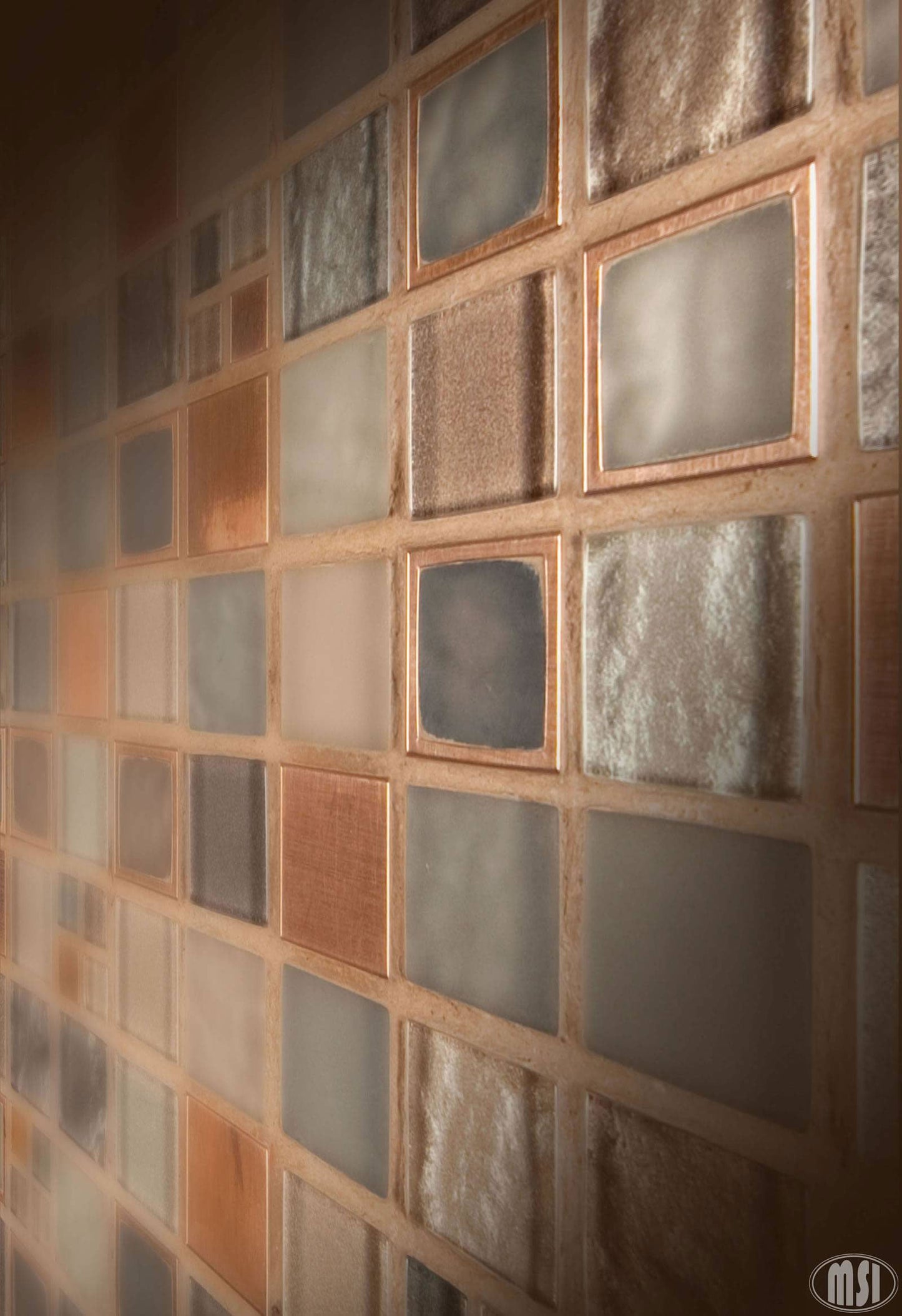 MSI Backsplash and Wall Tile Manhattan Blend Glass and Metal Tile 12" x 12"