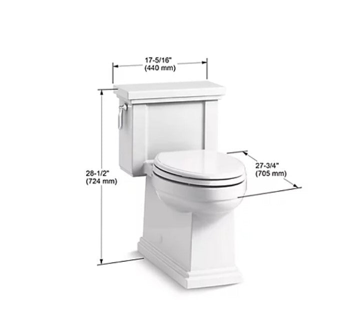 Kohler Tresham Comfort Height One-piece Compact Elongated 1.28 GPF Chair Height Toilet With Quiet-close Seat