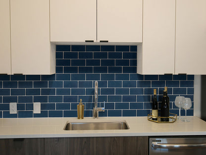 MSI Backsplash and Wall Tile Midnight Glass Subway Glass Tile 3" x 8"
