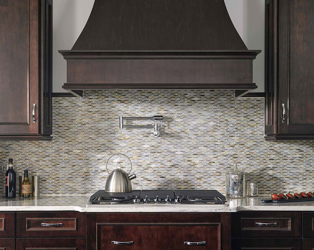 MSI Backsplash and Wall Tile Mochachino Hexagon Pattern Glass Mosaic Tile 3mm 12" x 12"